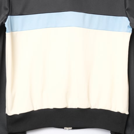 70-80s Vintage adidas Ventex Track Jacket Ivory × Black × Light Blue (Made in France)