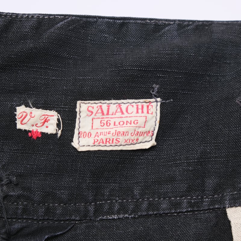 30-40s France Vintage SALACHE Black Linen Maq