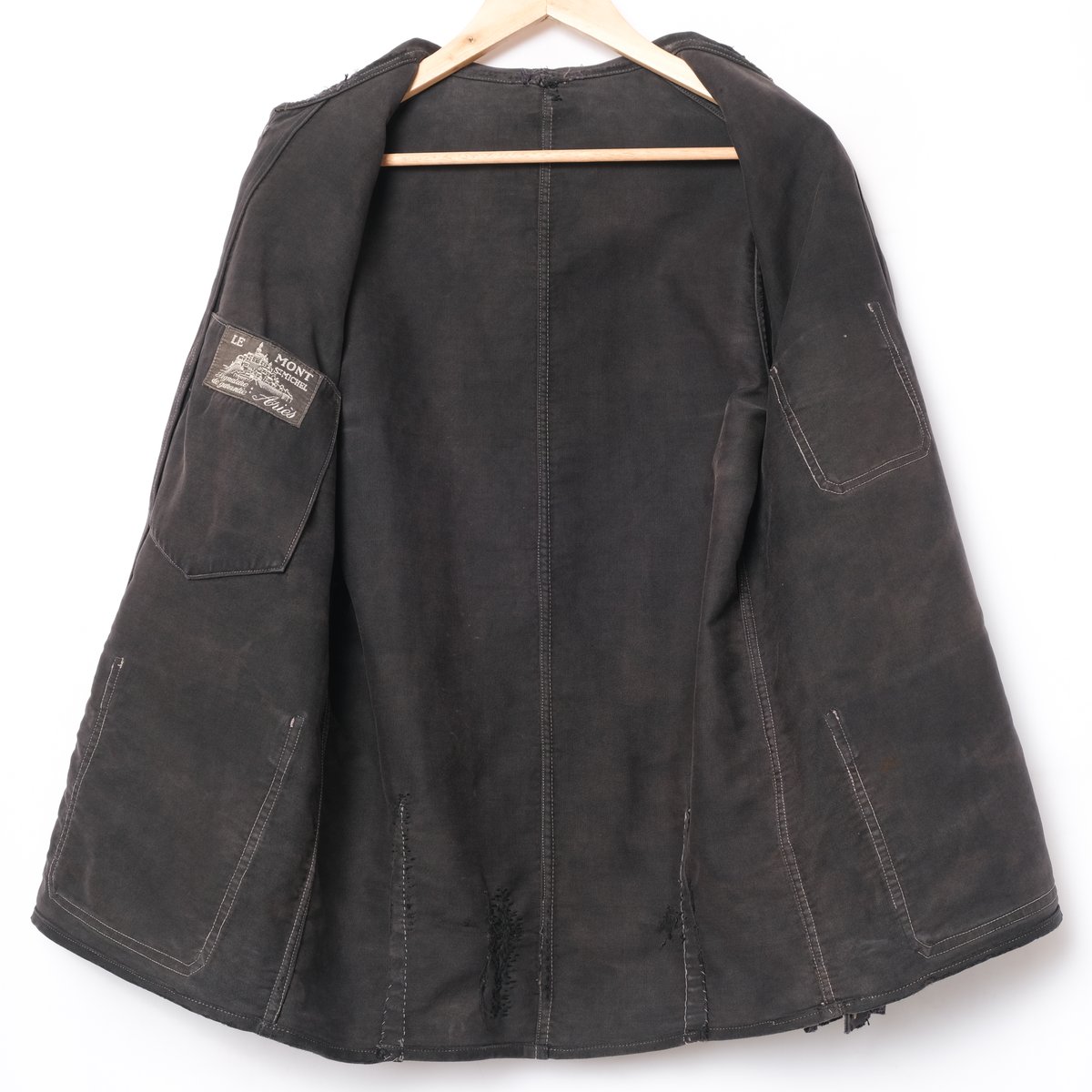 30-40s Le Mont St Michel Black Moleskin Jacket （Boro）