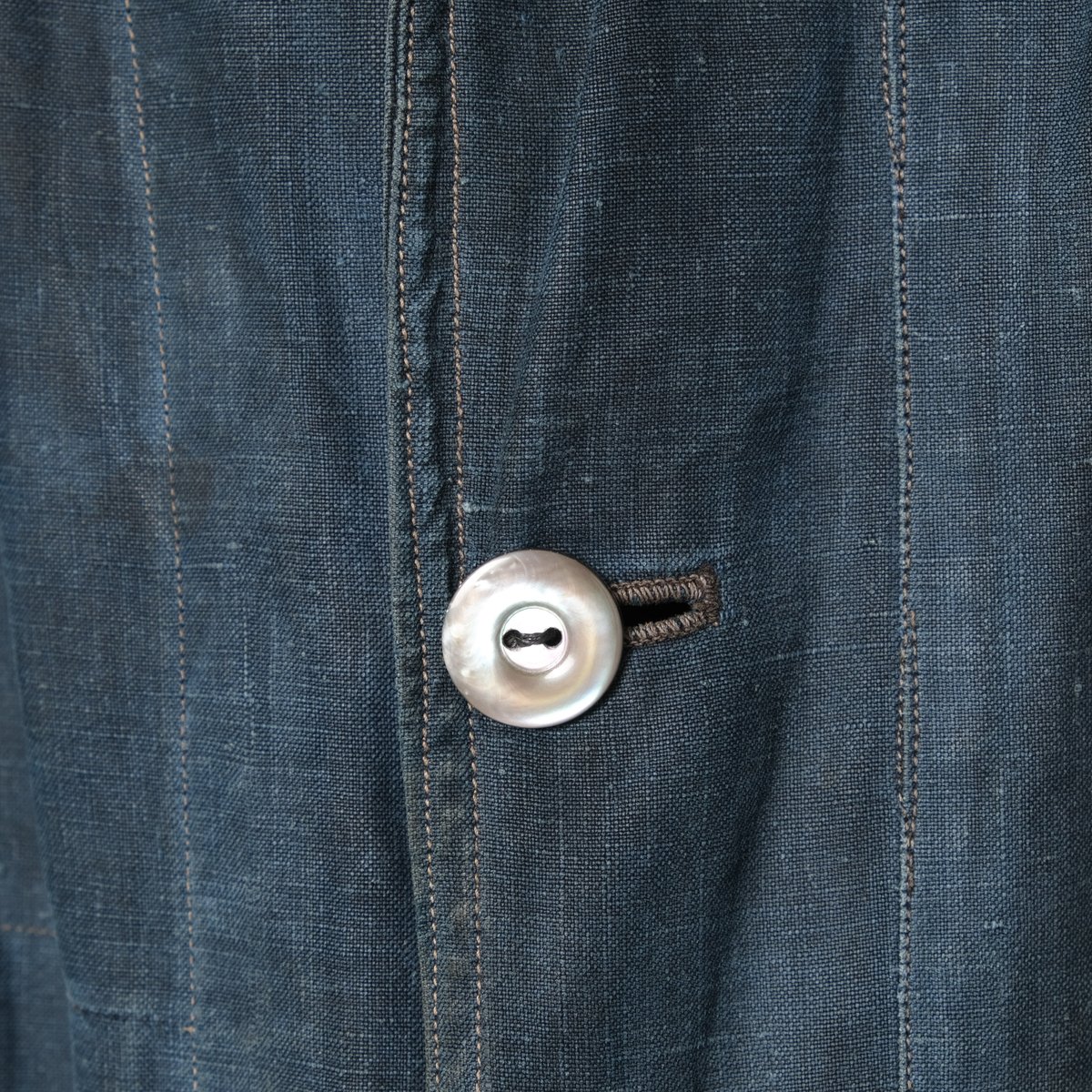 30s France Vintage Indigo Linen Maquignon Coat 30s France Vintage Indigo Linen Maquignon Coat