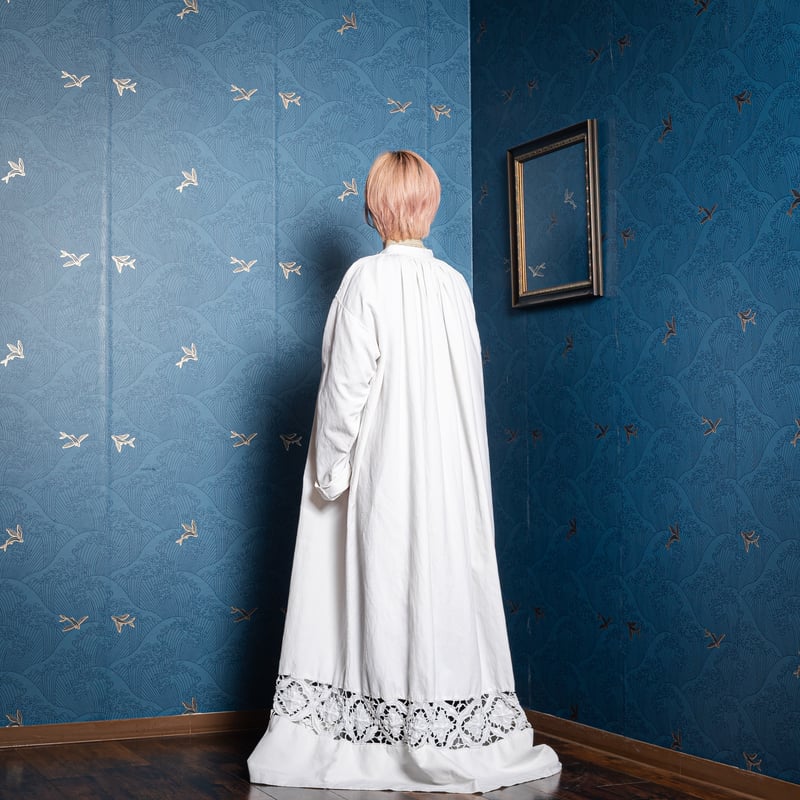 Early 1900s France Antique Cotton Church Smock