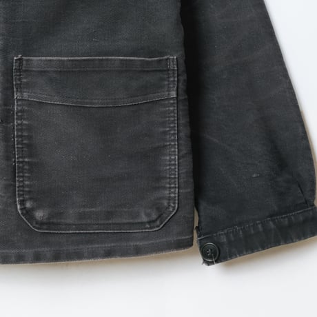 40-50s Le Mont St Michel Black Moleskin Jacket Size52