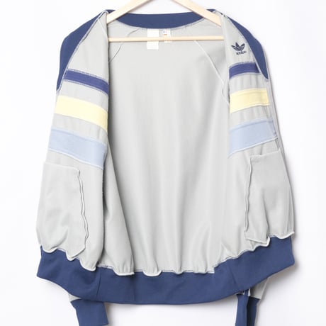 70-80s Vintage adidas Ventex Track Jacket Model First Gray × Navy  (Made in France)