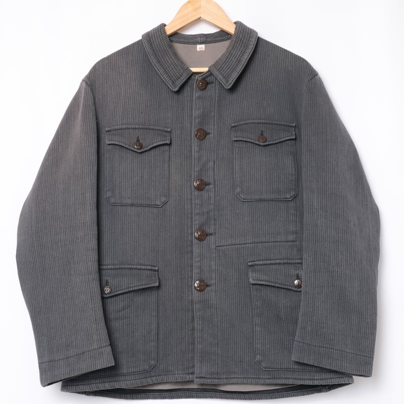 50-60s France Vintage Unic D.F Gray Cotton Piqu 50-60s France Vintage Unic D.F Gray Cotton Piqu