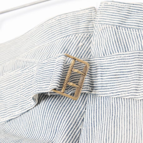 -30s France Vintage Belle Jardiniere Striped Cotton Trousers