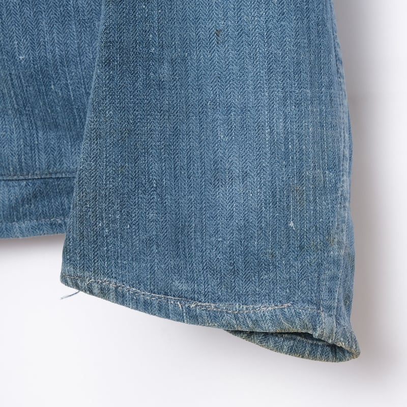 French Army Indigo Linen HBT Mechanic Double-Br