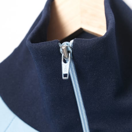 70-80s Vintage adidas Track Jacket Model  First Light Blue × Navy（Made in France）