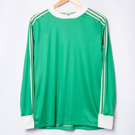 70-80s Vintage adidas Ventex Game Shirt Green × White (Made in France)