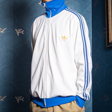 70s Vintage adidas Ventex Track Jacket White × Blue（Made in France）