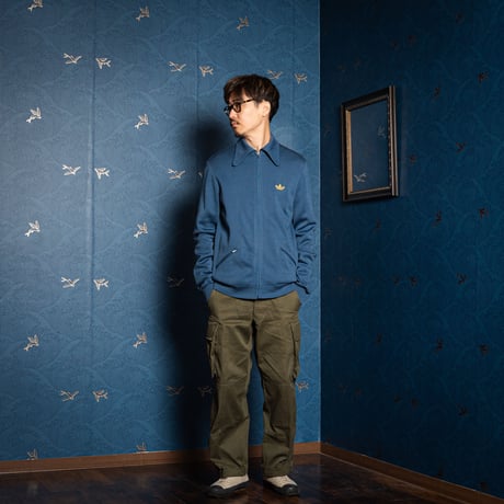 70s Vintage adidas Ventex Knit Jacket Blue Grey (Made in France)