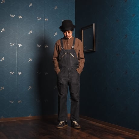 60-70s Adolphe Lafont  Black Moleskin Work Overalls