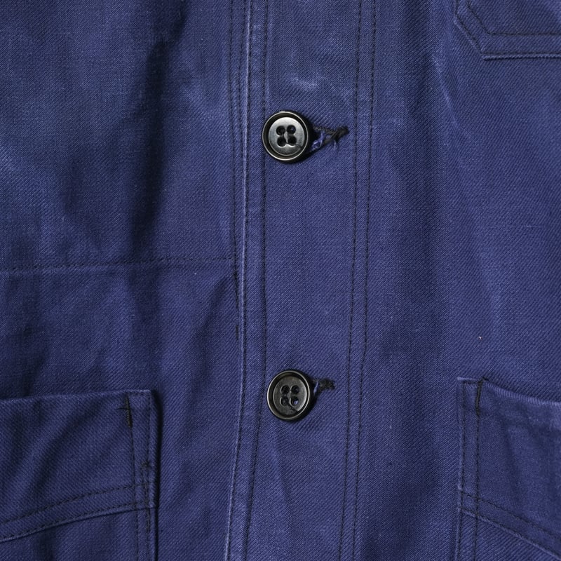 40s France Vintage Le Mont St Michel Blue Cotto