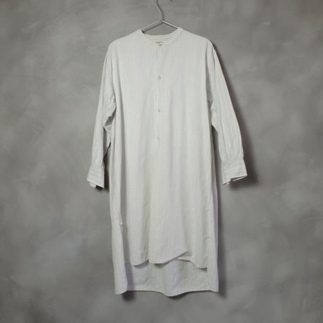 40s French Vintage Granpa Shirts Blue Stripe