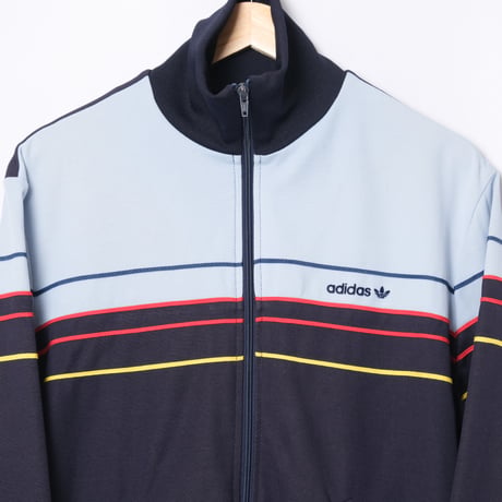 70-80s Vintage adidas Ventex Track Jacket Navy × Light Blue (Made in France)