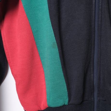 80s Vintage adidas Ventex Knit Track Jacket Navy × Red × Green（Made in France）