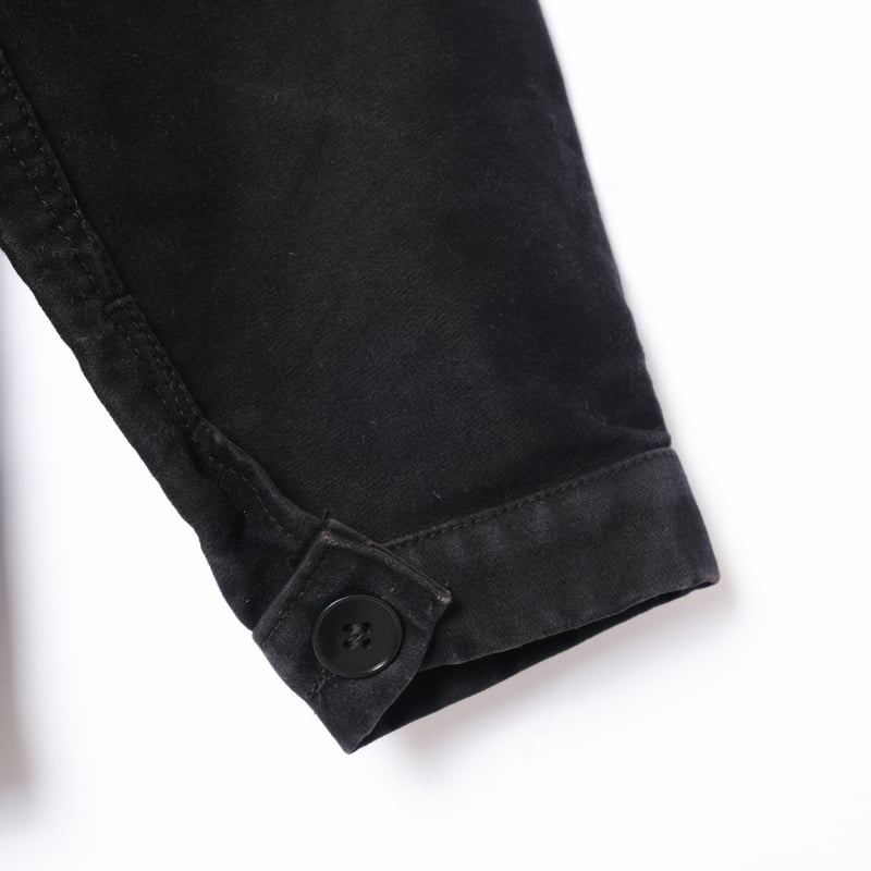 50s Le Mont St Michel Black Moleskin Jacket Siz