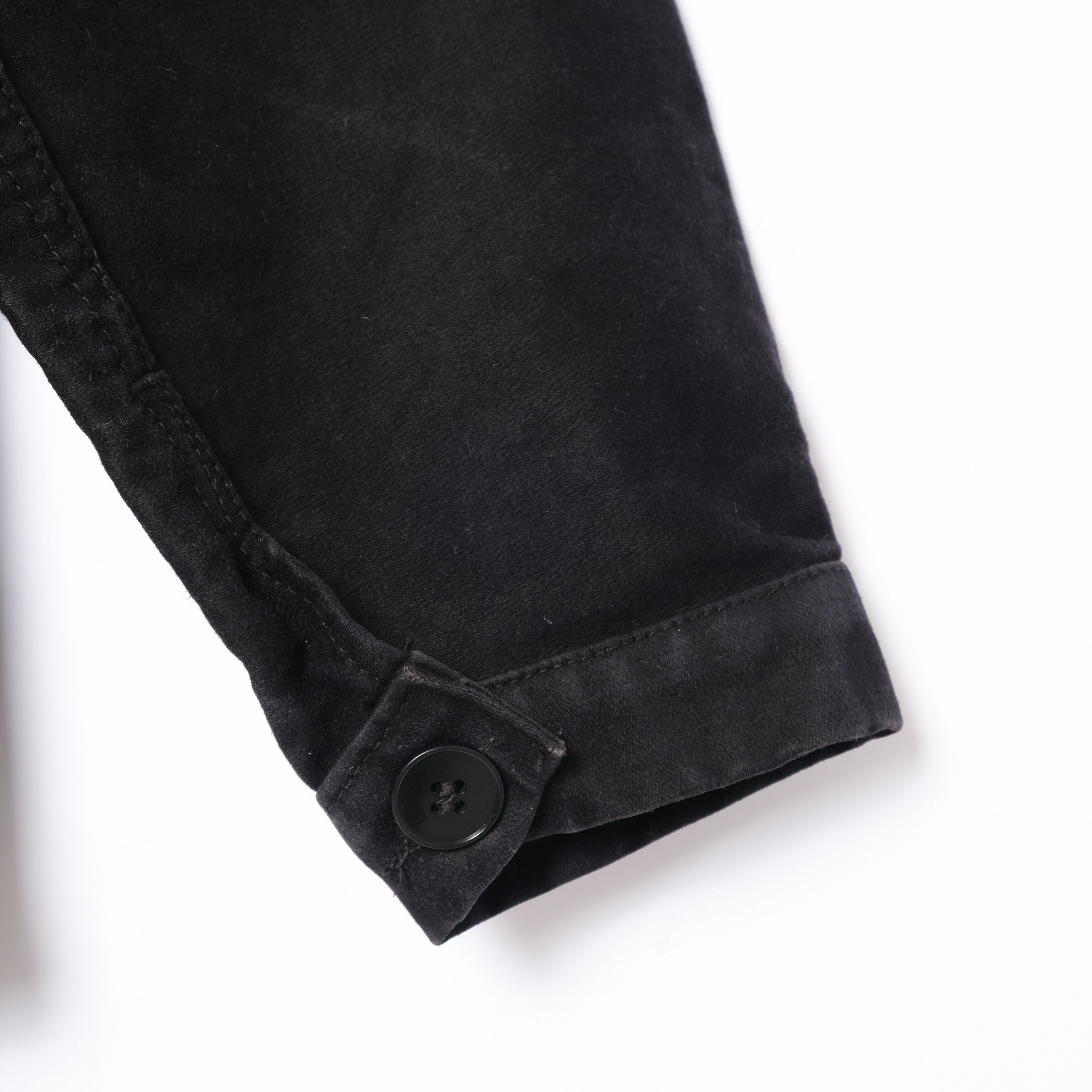 50s Le Mont St Michel Black Moleskin Jacket Siz