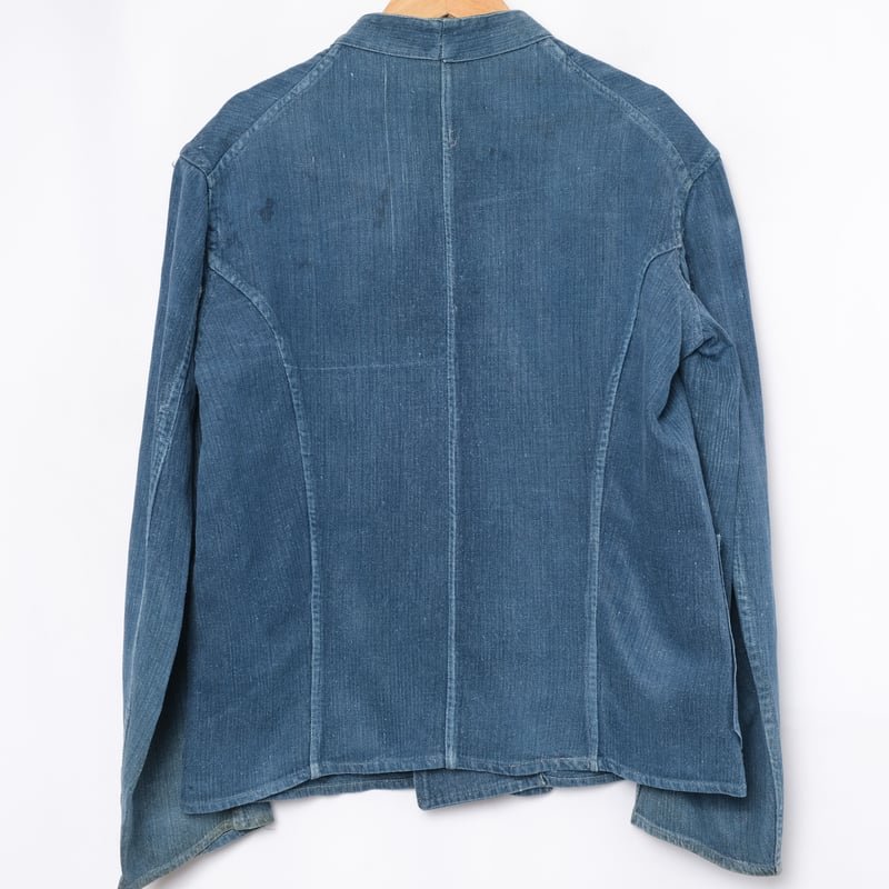 ダーバン　テーラードジャケット　麻　リネン　アンコン　貝ボタン　ブルー　BB6 ダーバン テーラードジャケット 麻 リネン アンコン 貝ボタン ブルー