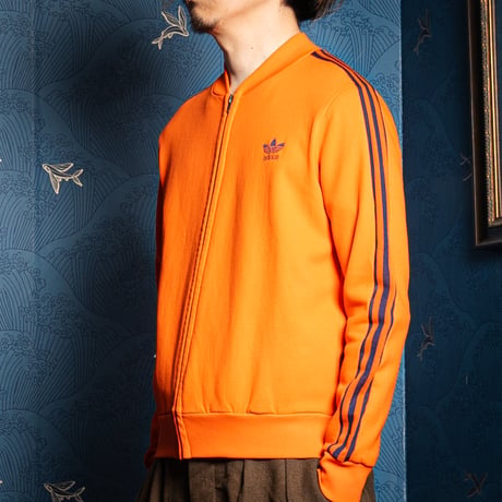 70s Vintage adidas Ventex Collarless Track Jacket Orange (Made in France)