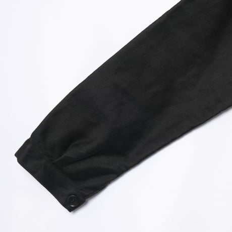 40s France Vintage Le Mont Saint Michel Black Moleskin Work Jacket