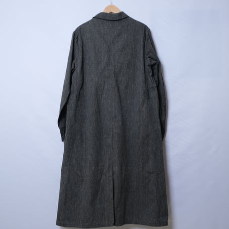 40-50s French Vintage  Black Chambray Atelier Coat  Size 50 Dead Stock