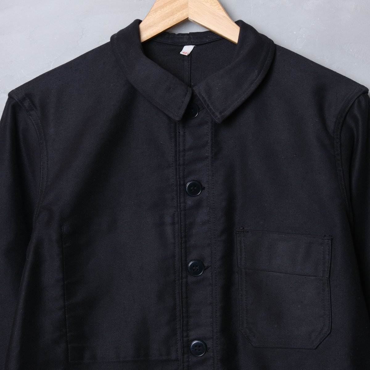 ★【LE MONT ST MICHEL】50～60s/モールスキンジャケット 50's】French Vintage Black Moleskin Work Jacket Size.50 