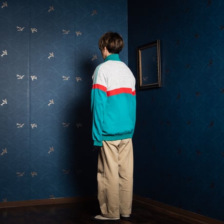 80s Vintage adidas Ventex Sweat Jacket Grey × Green  (Made in France)