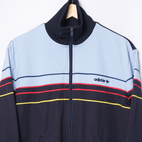 70-80s Vintage adidas Ventex Track Jacket Navy × Light Blue（Made in France)