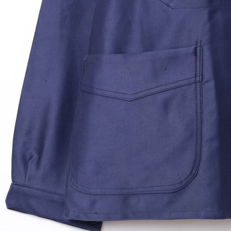40s-50s France Vintage Adolphe Lafont  Blue Moleskin Jacket Dead Stock