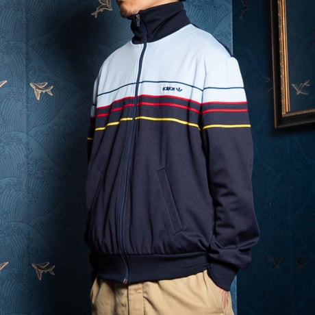 70-80s Vintage adidas Ventex Track Jacket Navy × Light Blue（Made in France)