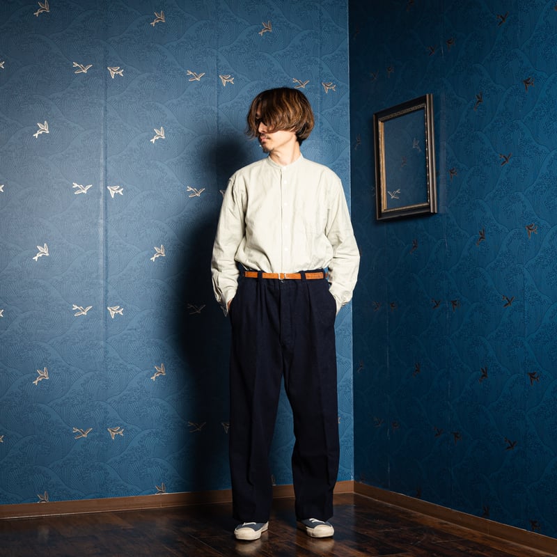 40-50s France Vintage Navy Wool Trousers | Ugla