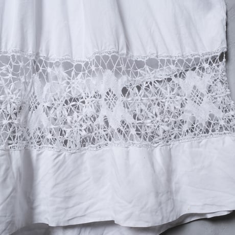 ~1930s  French Antique Linen Church Smock ⑤