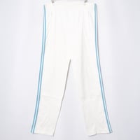70-80s Vintage adidas Ventex Track Trousers White × Light Blue (Made in France)