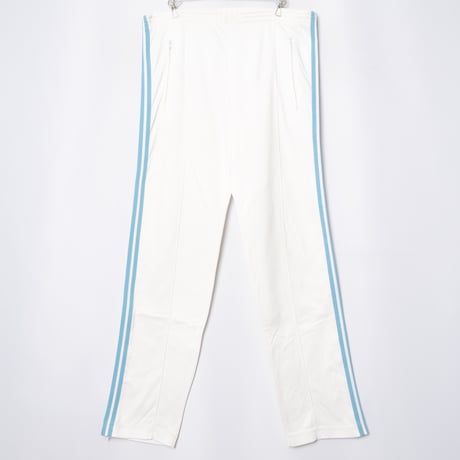 70-80s Vintage adidas Ventex Track Trousers White × Light Blue (Made in France)