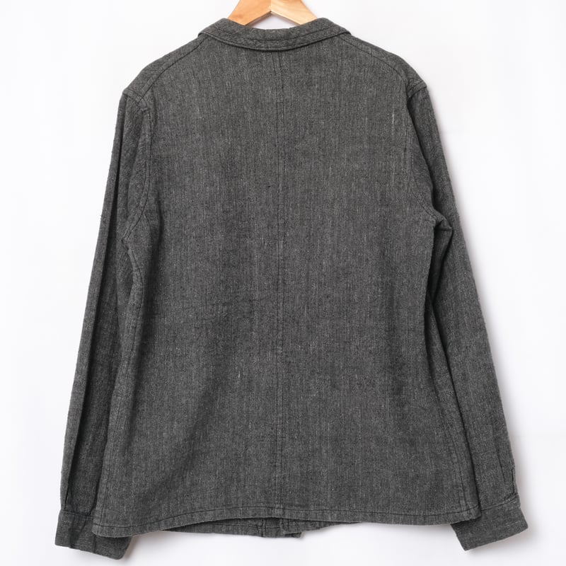 30-40s France Vintage Black Chambray Work Jacke