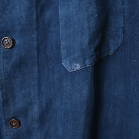 30-40s France Vintage  Indigo Linen  Maquignon Coat