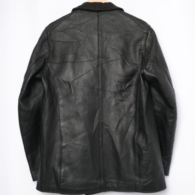 30s-40s French Vintage Leather Jacket Wool Coll