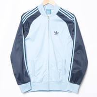 70s Vintage adidas Ventex ATP Track Jacket Light Blue × Navy (Made in France)