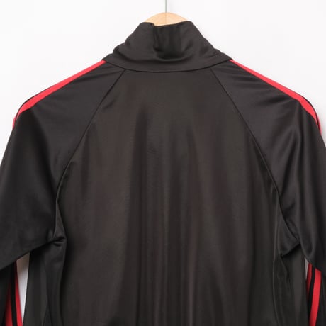 70-80s Vintage adidas Track Jacket Curve Pocket  Black × Red Small