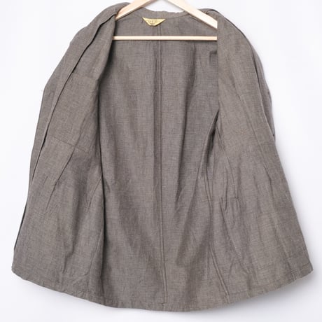 50-60s France Vintage Canvas Black Chambray Tailored Jacket 46