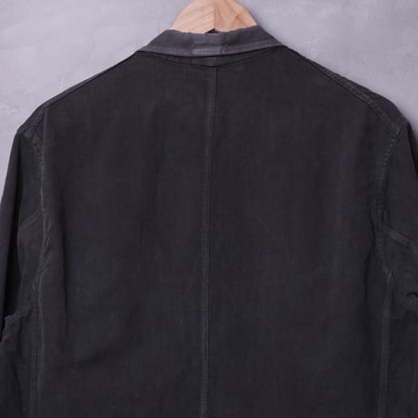 40-50s France Vintage VETRA Black Linen (Metis) Maquignon Coat
