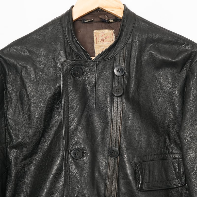 50-60s Sweden Vintage Double breasted Leather J...