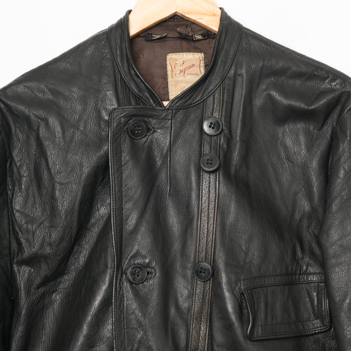 s Sweden Vintage Double breasted Leather Jacket