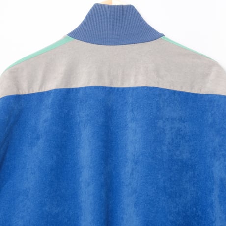80s Vintage adidas Ventex Velours Track Jacket Blue × Light Green × Gray (Made in France)