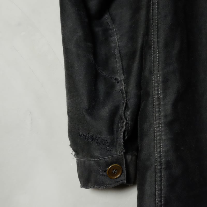 30s-40s Black Moleskin Jacket Metal Button | Ug 30s-40s Black Moleskin Jacket Metal Button | Ug