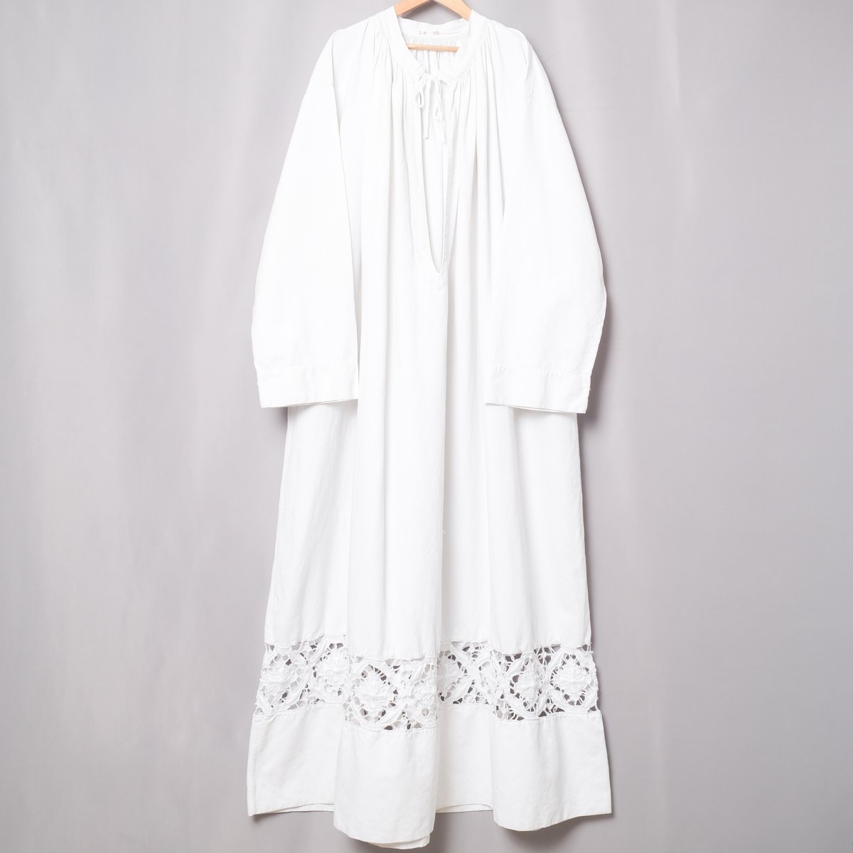 Early 1900s France Antique Cotton Church Smock