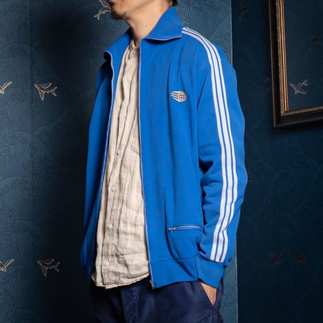 60-70s Vintage adidas Ventex Track Jacket Late World Mark Blue (Made in France)