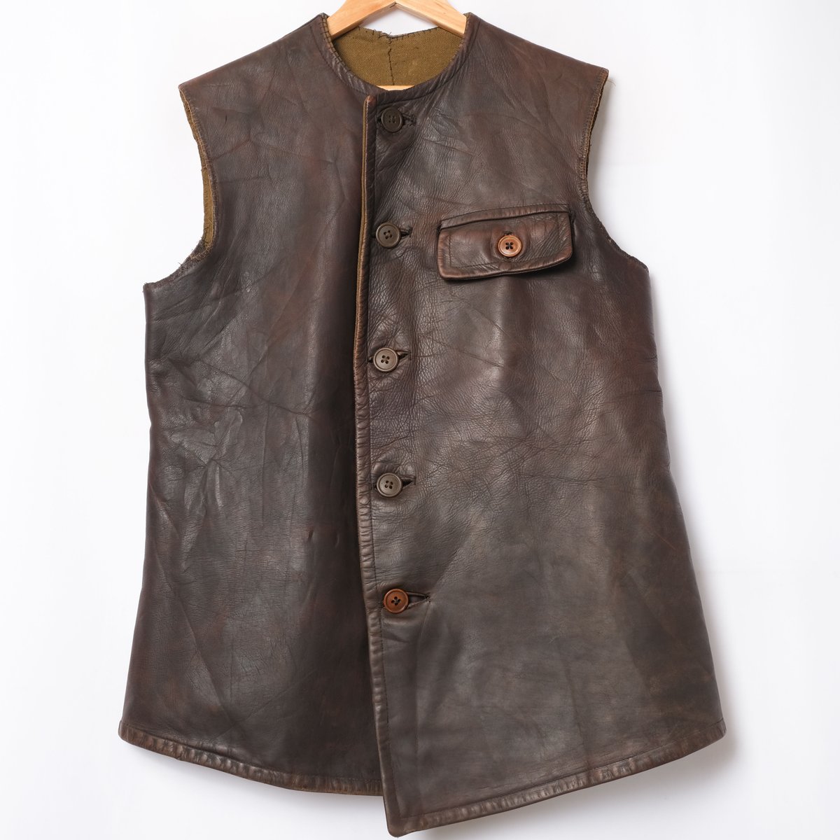 40s Euro Vintage Leather Vest | Ugla パンと古着と本