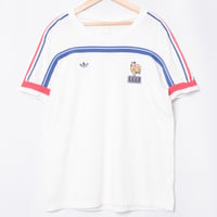 80s Vintage adidas Ventex T Shirt Football France Team 1986（Made in France）