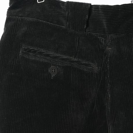 40-50s France Vintage Le Chamonix Black Corduroy Trousers Dead Stock